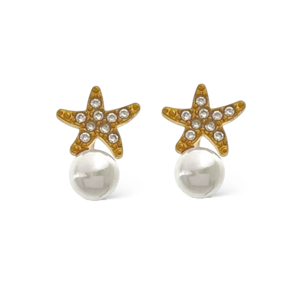 Stella Marina Perla -Orecchini in Acciaio - OAP-103-AA5055E