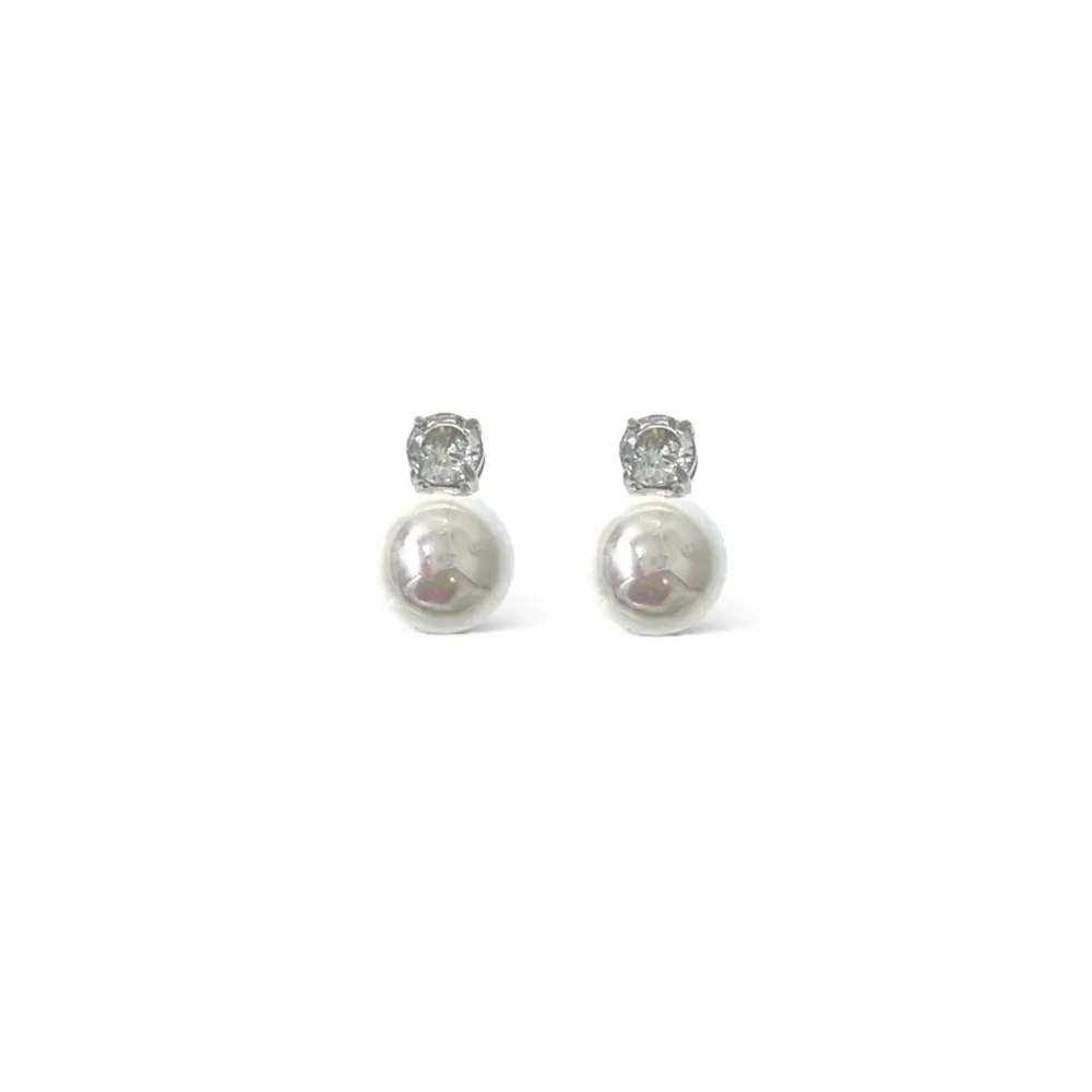 Punto Luce con Perla-Orecchini in Acciaio - OAP-103-AA5068E 10+5mm