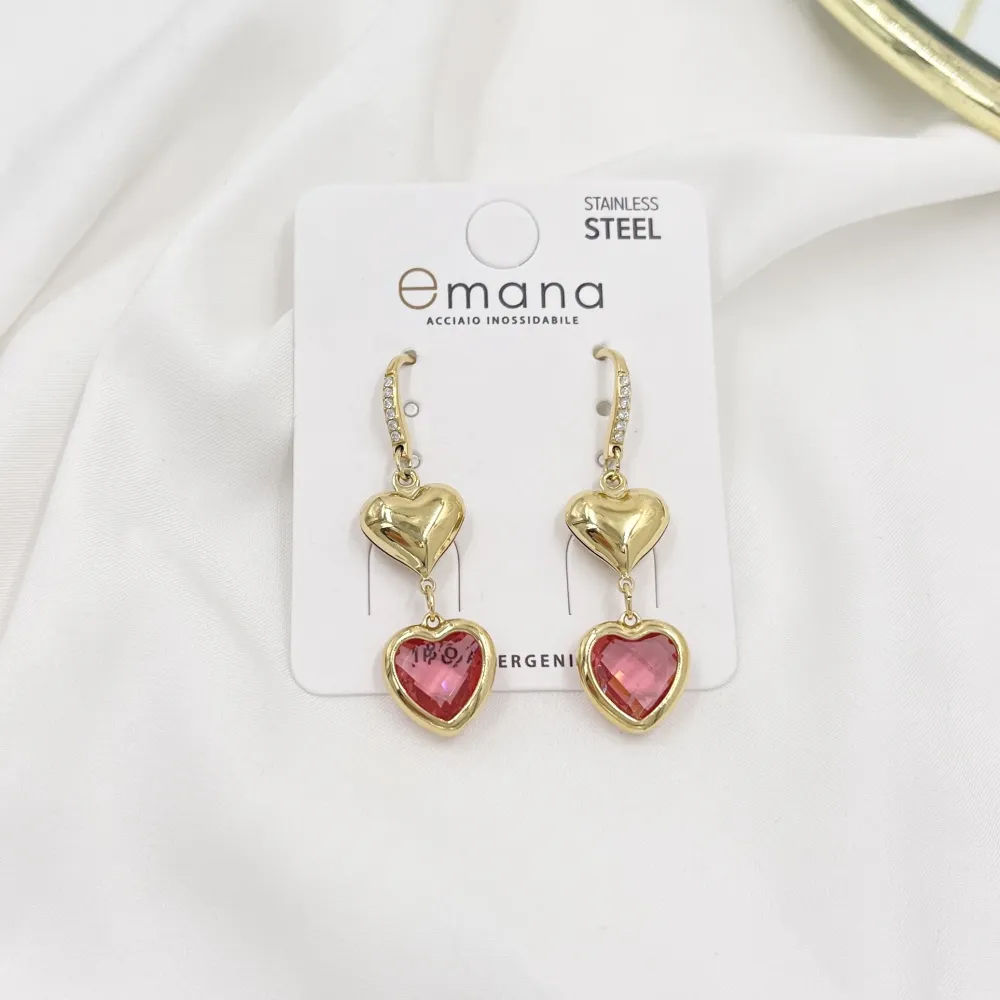 Cuore-Orecchini in Acciaio - OAP-103-AA5712E