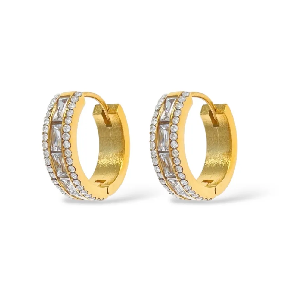 Cerchio con Zirconia-Orecchini in Acciaio - OAP-103-AA5774E