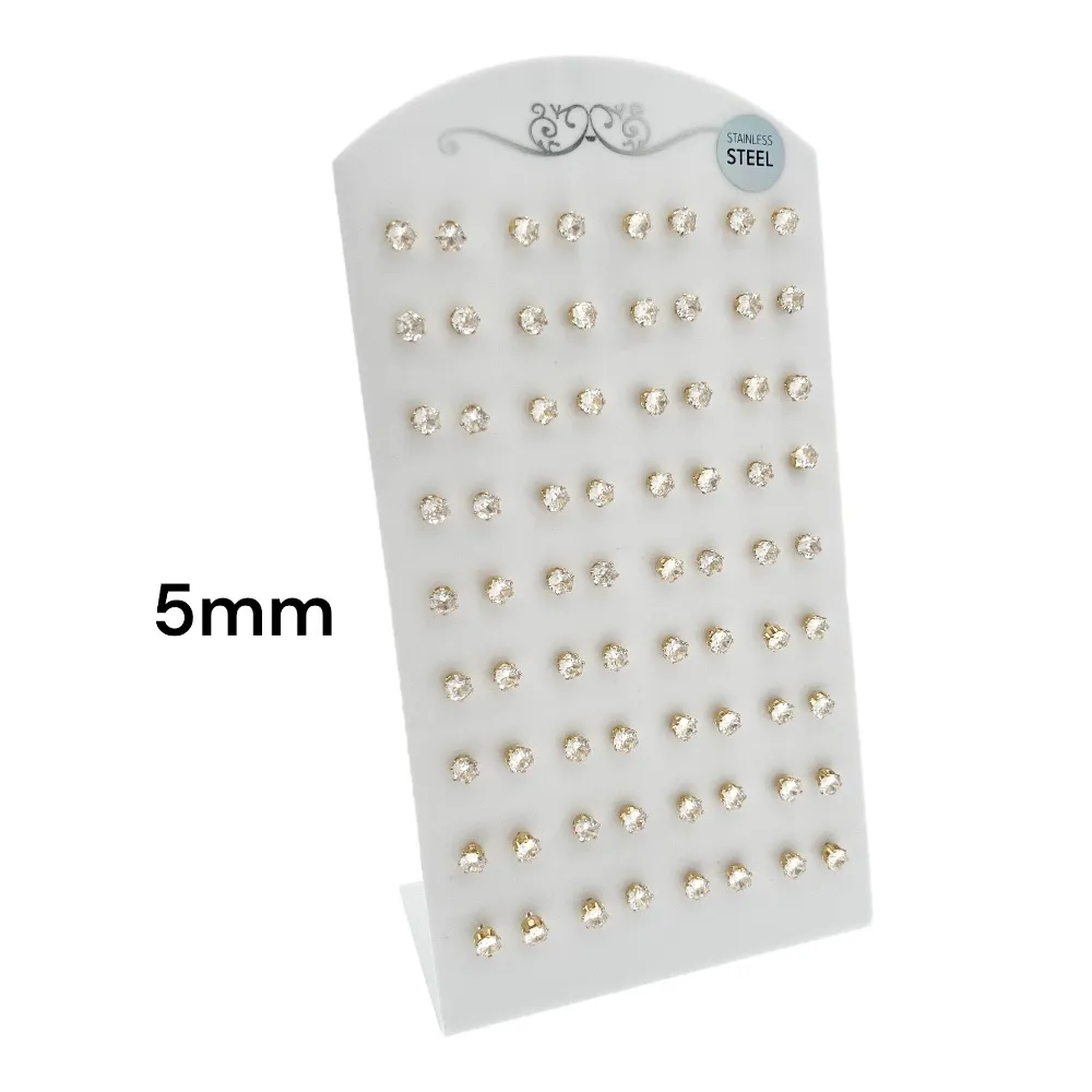 Punto Luce 5mm 6Griffe-36paia Orecchini a lobo in Acciaio - OAP-107-89-113 5mm