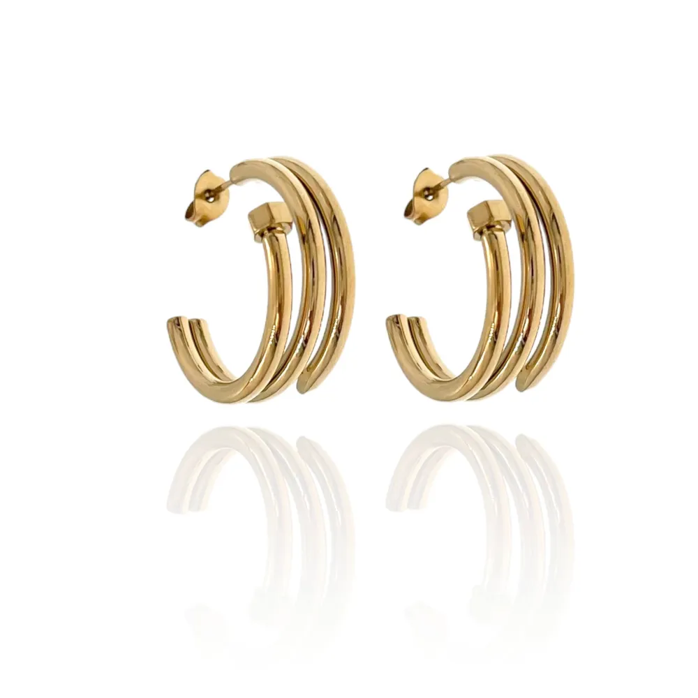 Cerchio Chiodo-Orecchini in Acciaio - OAP-413-1009