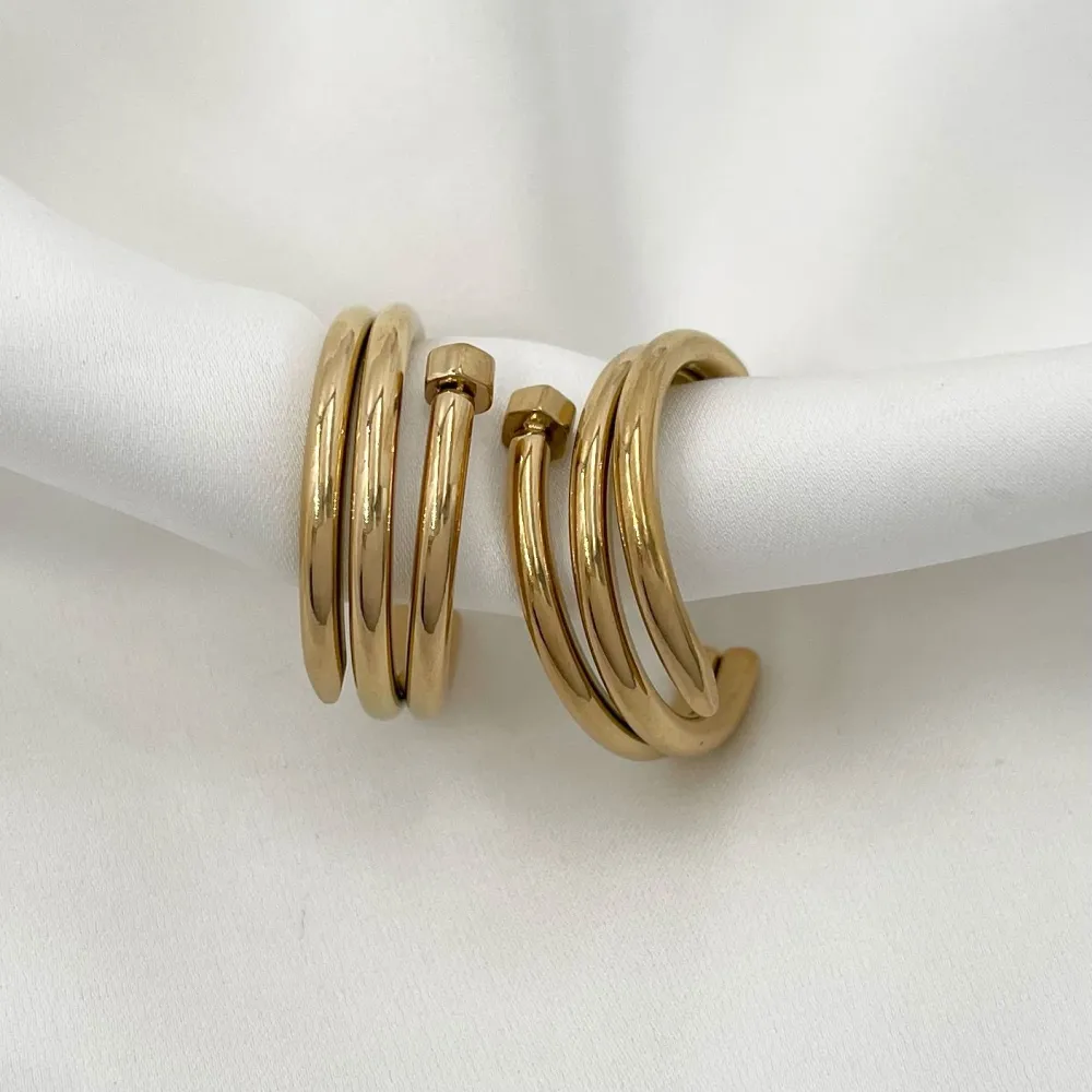 Cerchio Chiodo-Orecchini in Acciaio - OAP-413-1009