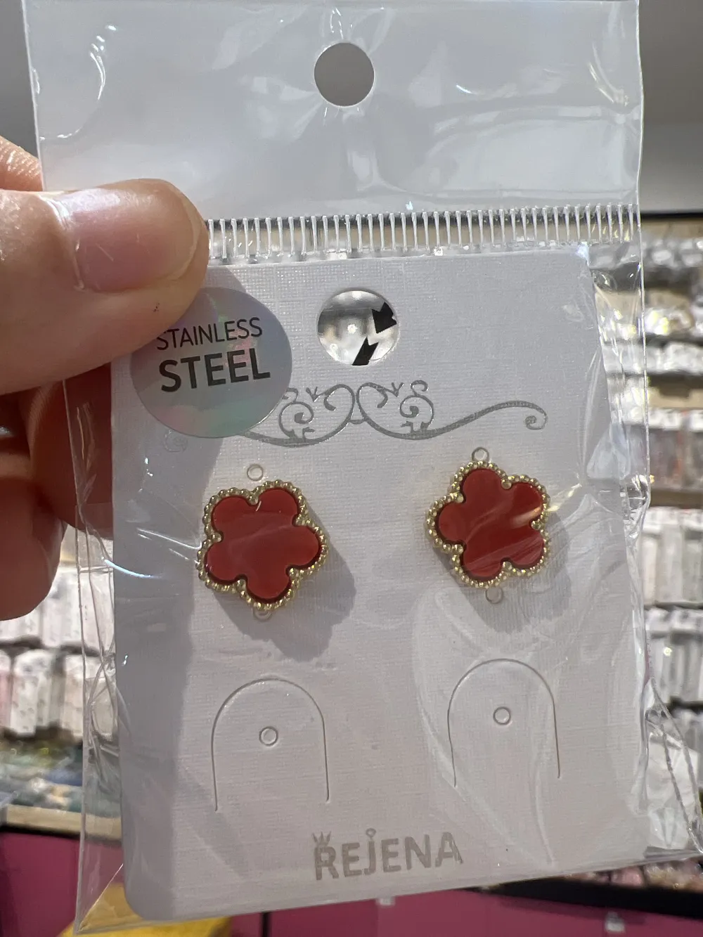 Fiore-Orecchini a Lobo in Acciaio - OAP-413-2154 O