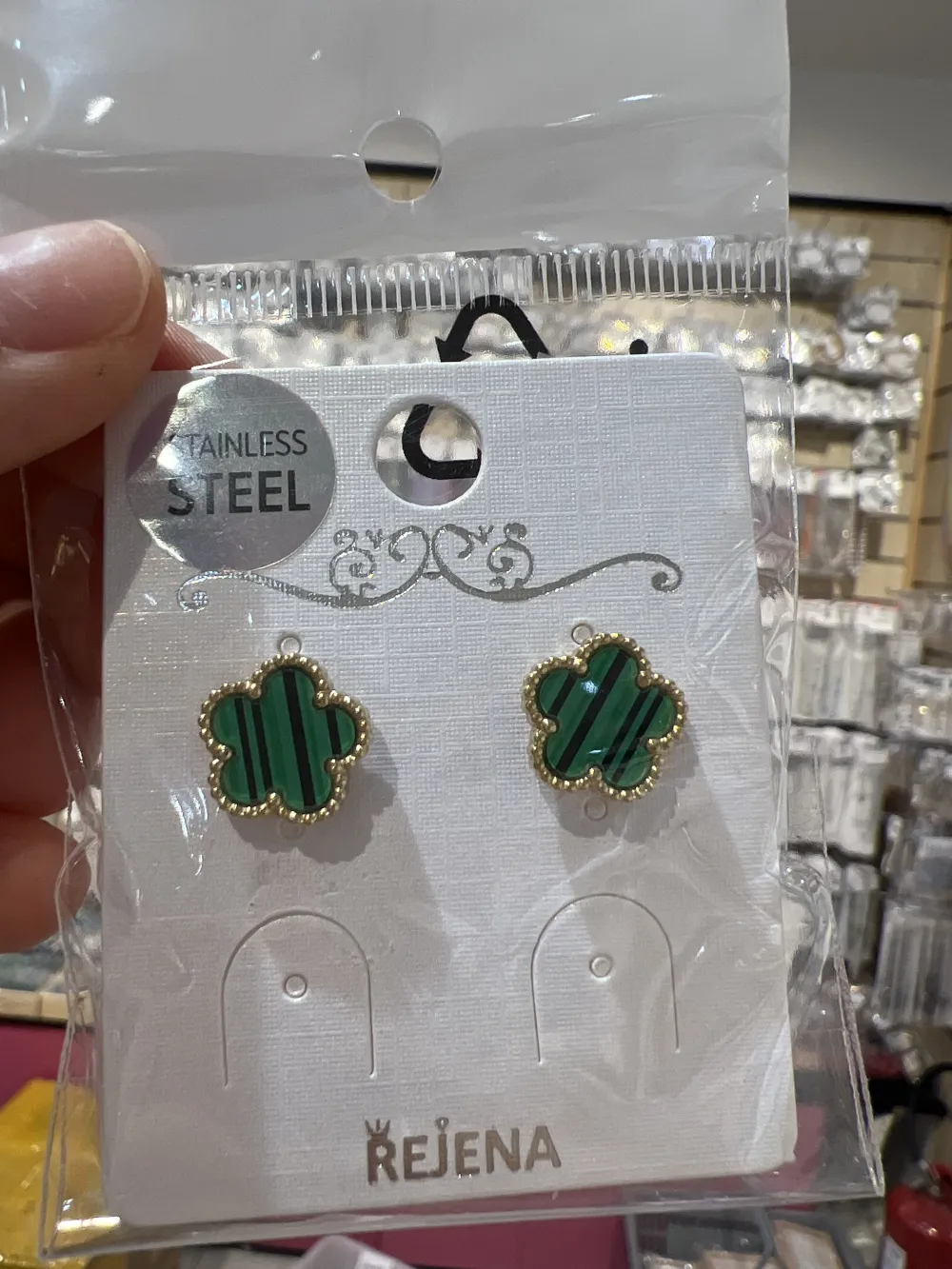 Fiore-Orecchini a Lobo in Acciaio - OAP-413-2154 O