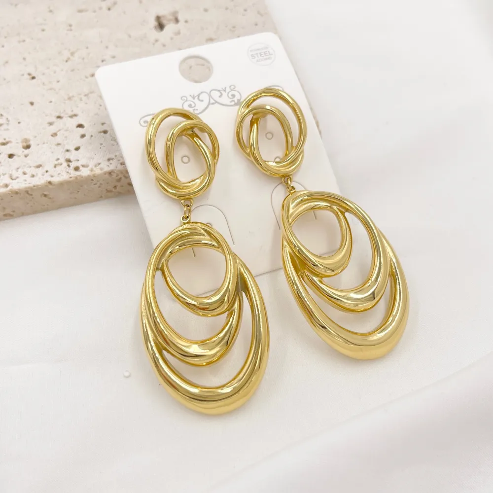 Cerchio Ovale -Orecchini in Acciaio - OAP-413-506