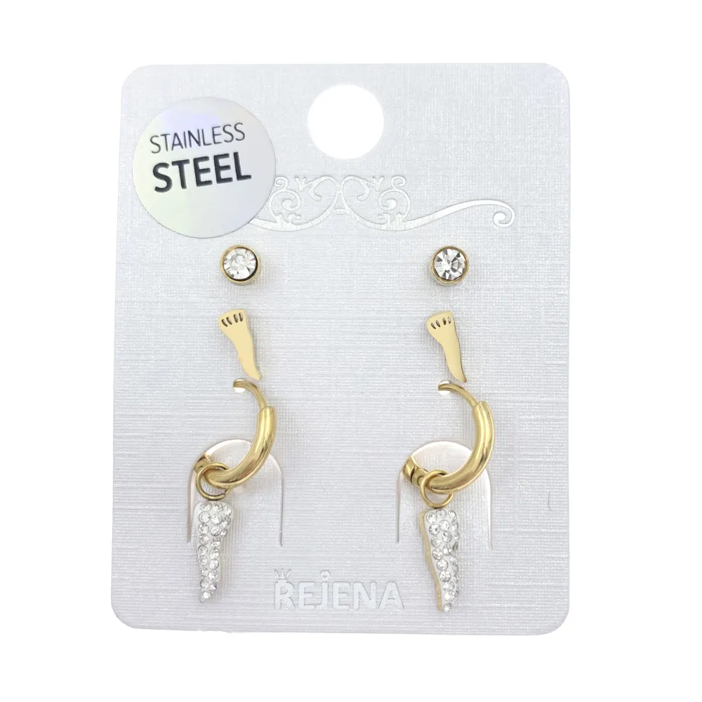 OAP7336-Cornino-Orecchini Tris in Acciaio - OAP-413-656