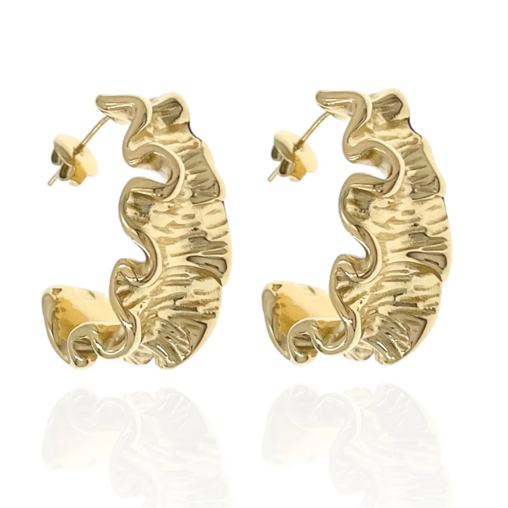 Cerchio Lavorato-Orecchini in Acciaio - OAP-413-6869