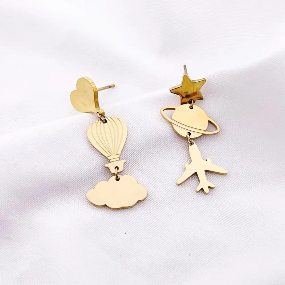 Mongolfiera Pianeta-Orecchini in Acciaio - OAP-413-932