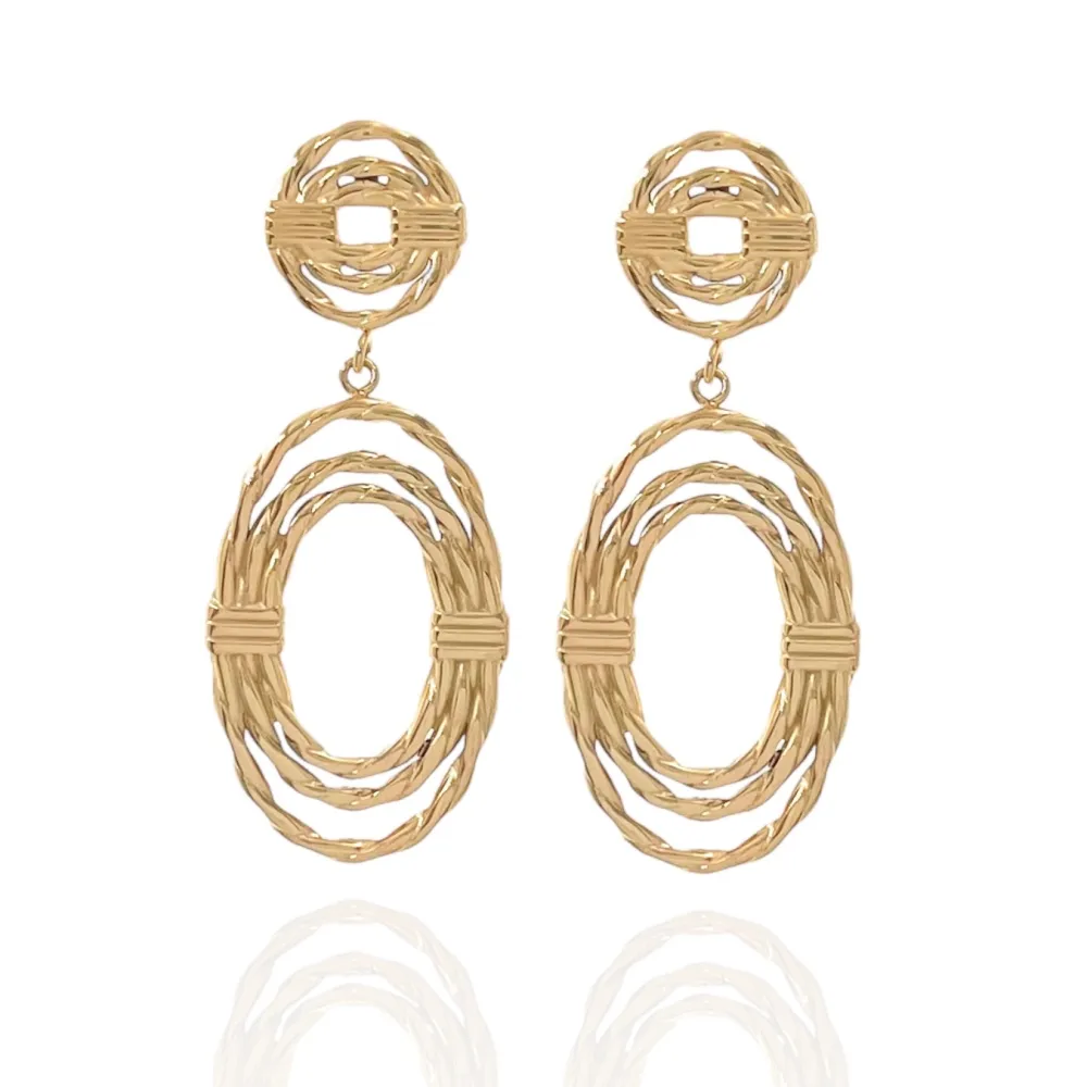 Cerchio Ovale-Orecchini in Acciaio - OAP-729-26