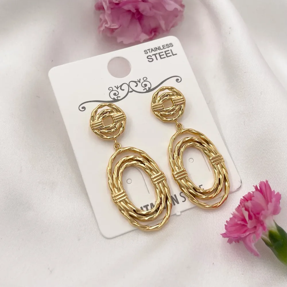 Cerchio Ovale-Orecchini in Acciaio - OAP-729-26