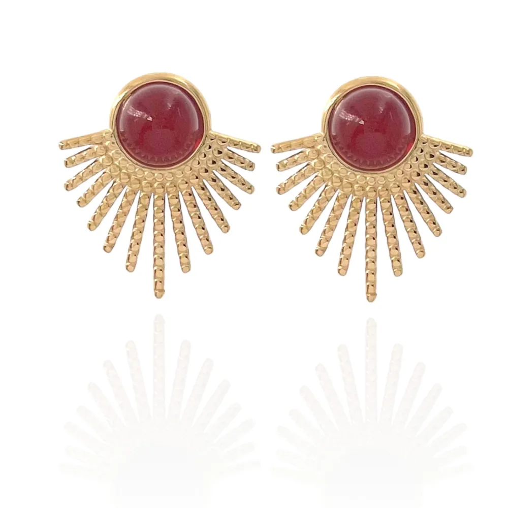 Pietra Colorato-Orecchini in Acciaio - OAP-729-46