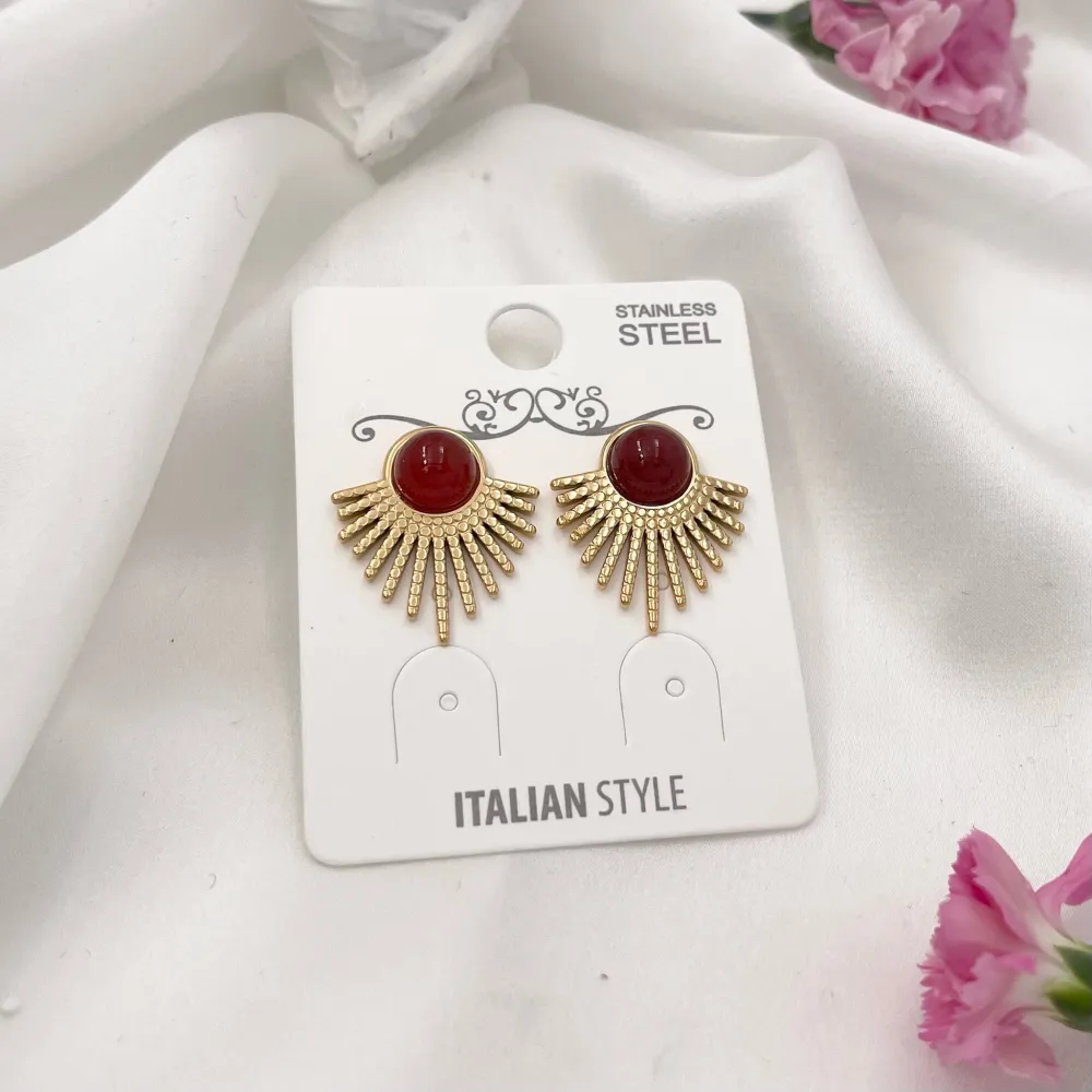 Pietra Colorato-Orecchini in Acciaio - OAP-729-46