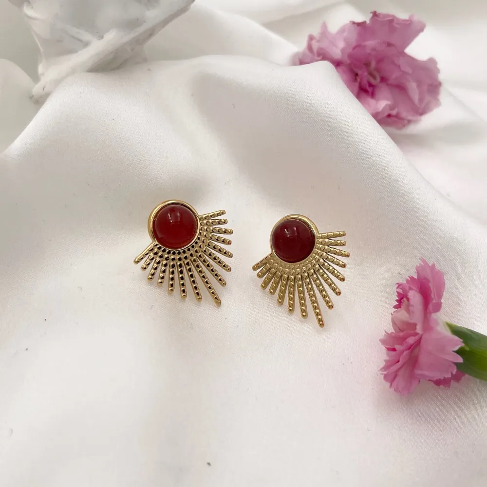 Pietra Colorato-Orecchini in Acciaio - OAP-729-46