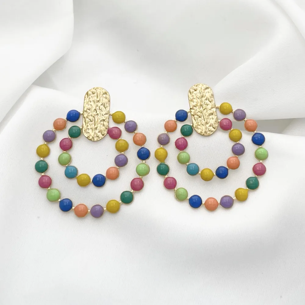 Doppio Cerchio-Orecchini in Acciaio - OAP-732-21