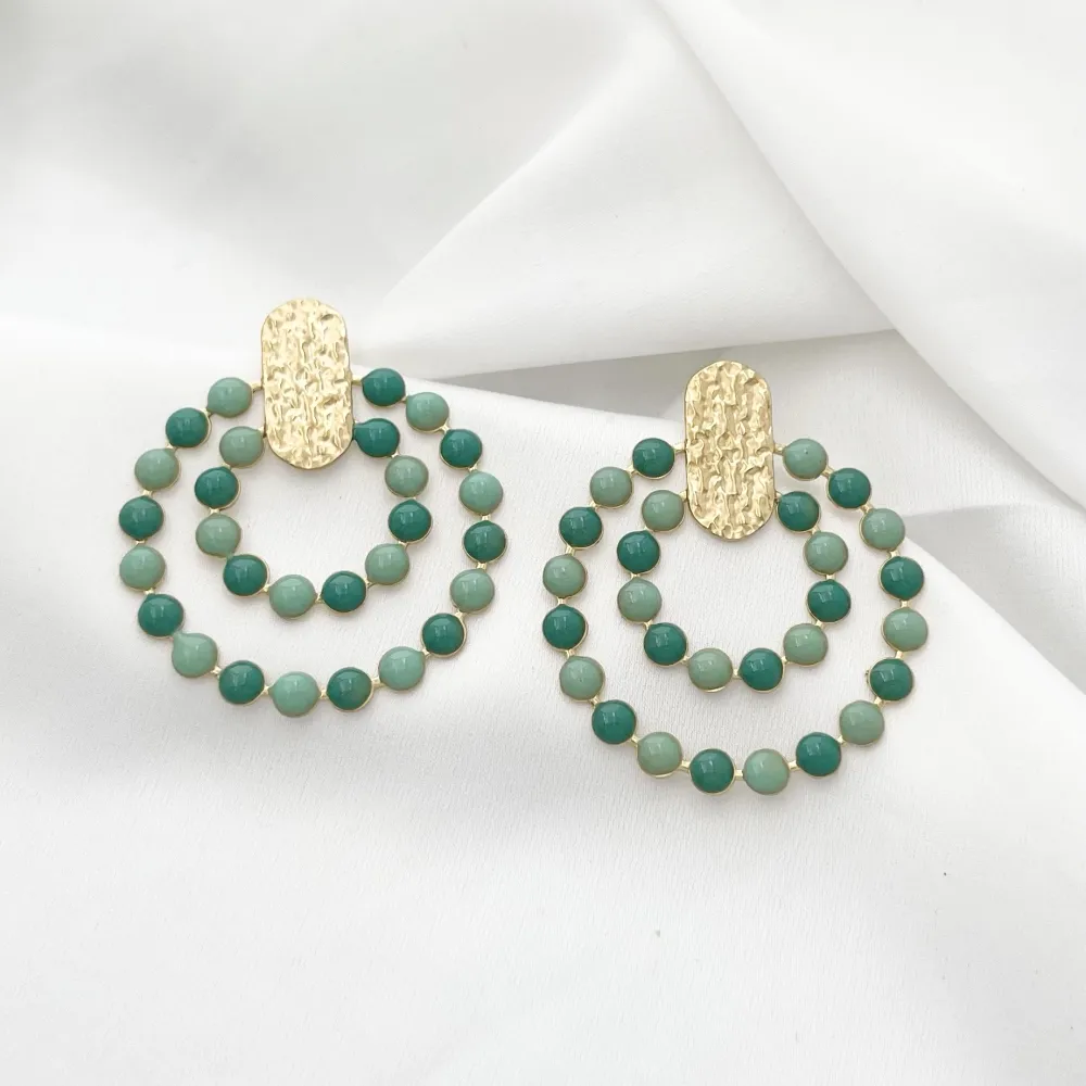 Doppio Cerchio-Orecchini in Acciaio - OAP-732-21