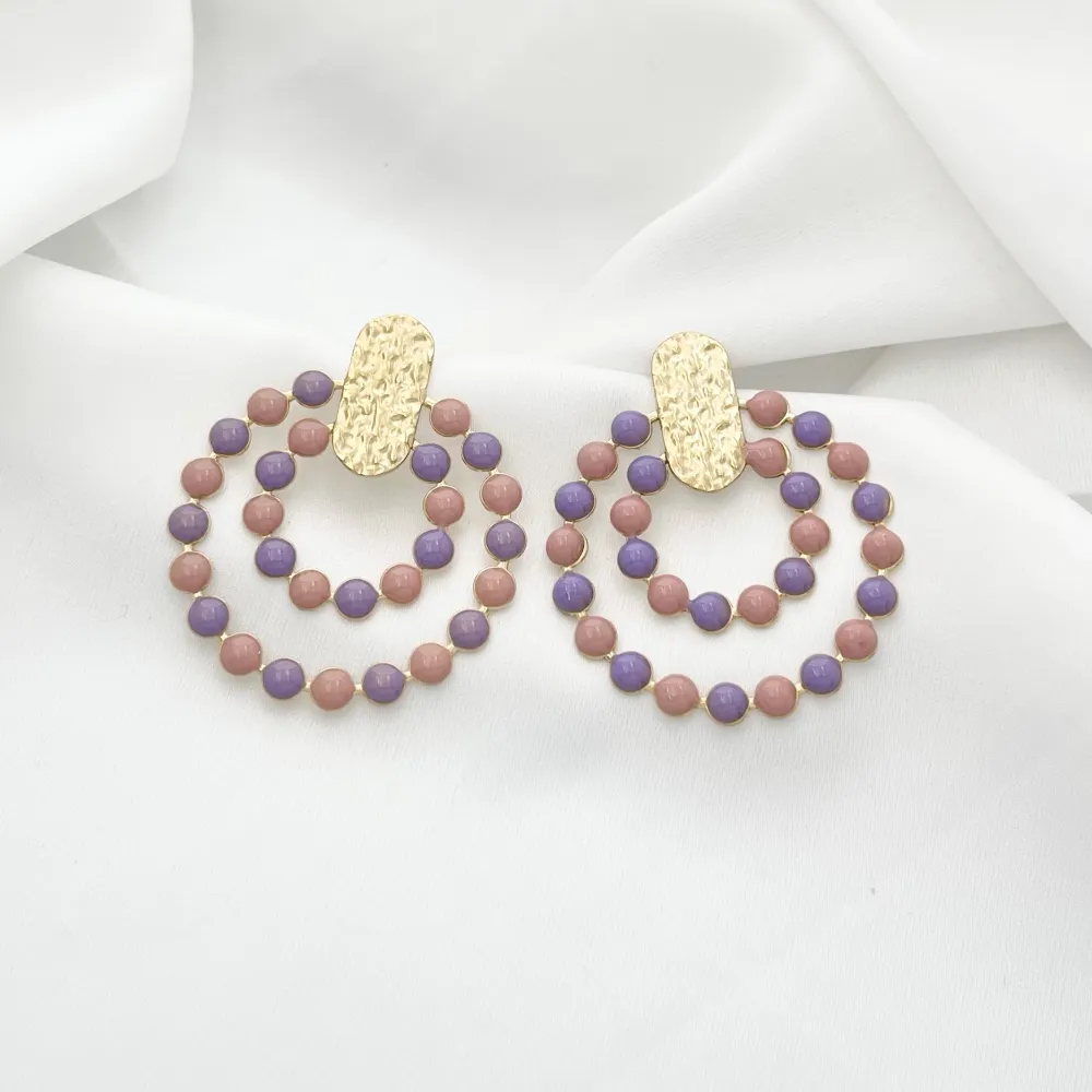 Doppio Cerchio-Orecchini in Acciaio - OAP-732-21