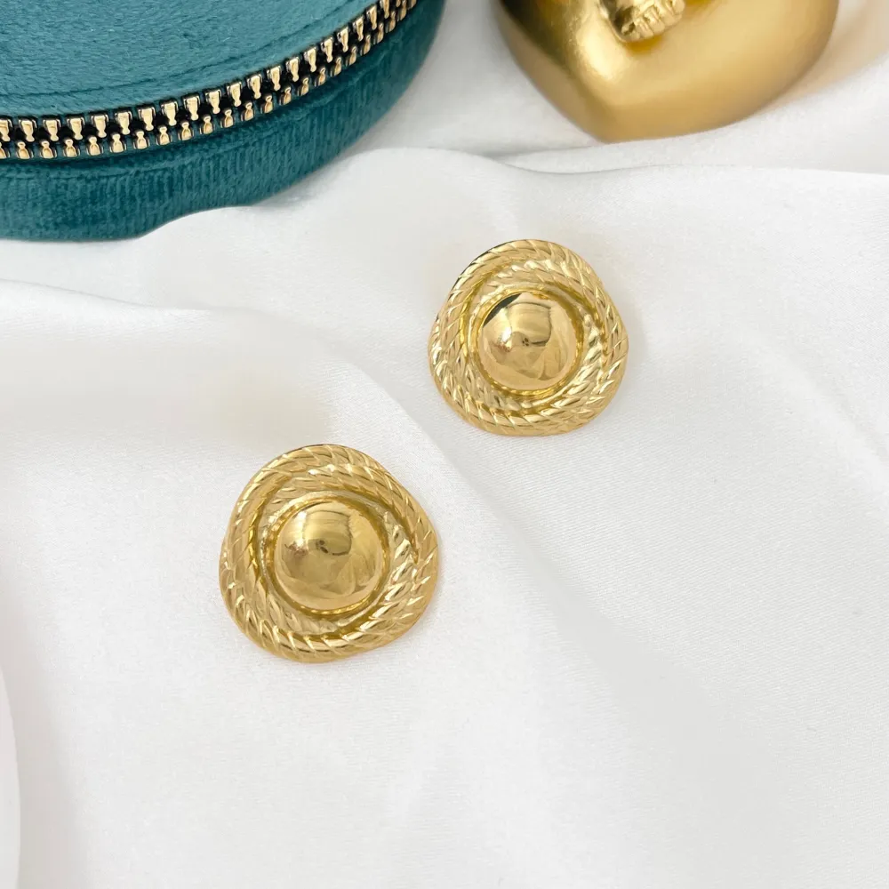 Bottone -Orecchini in Acciaio - OAP-732-260