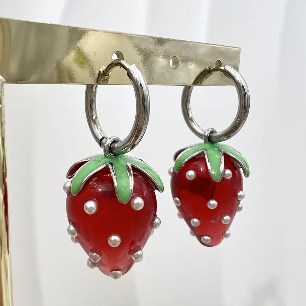 Margherita Fragola-Orecchini in Acciaio - OAP-732-388