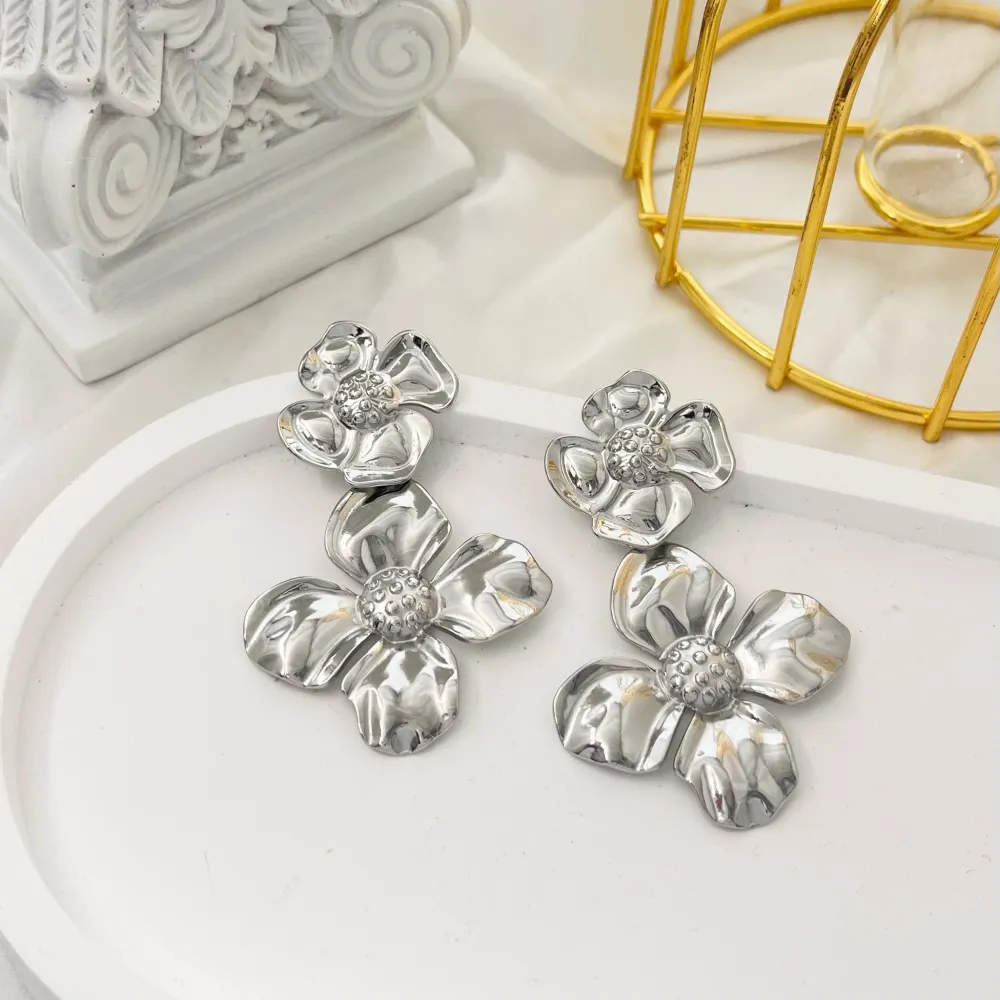 Fiore-Orecchini in Acciaio - OAP-732-88