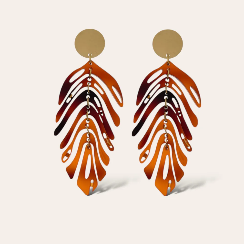 Foglia -Orecchini in Acciaio - OAP-759-58