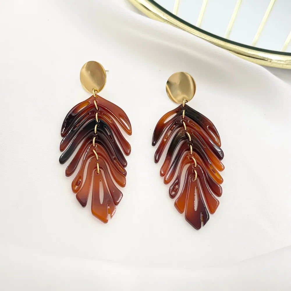 Foglia -Orecchini in Acciaio - OAP-759-58