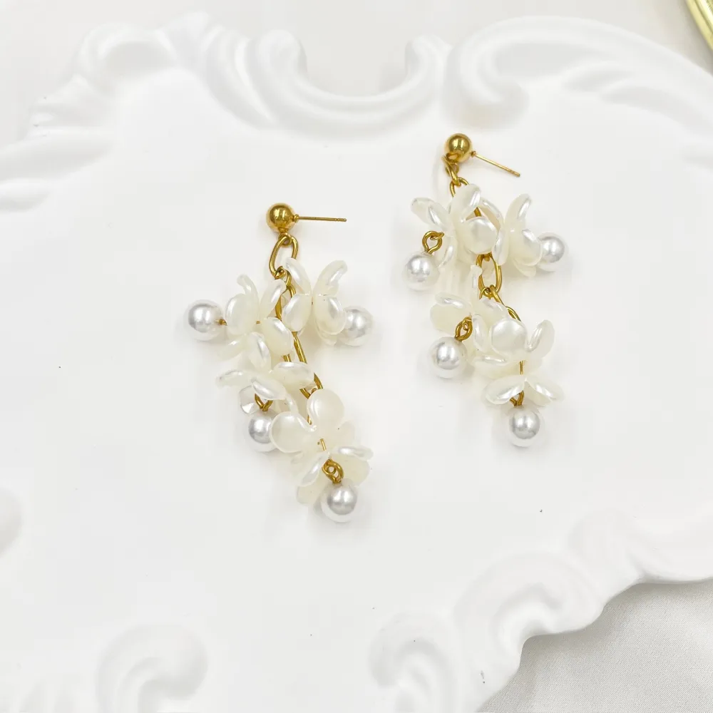 Fiore Pendente-Orecchini in Acciaio - OAP-760-07