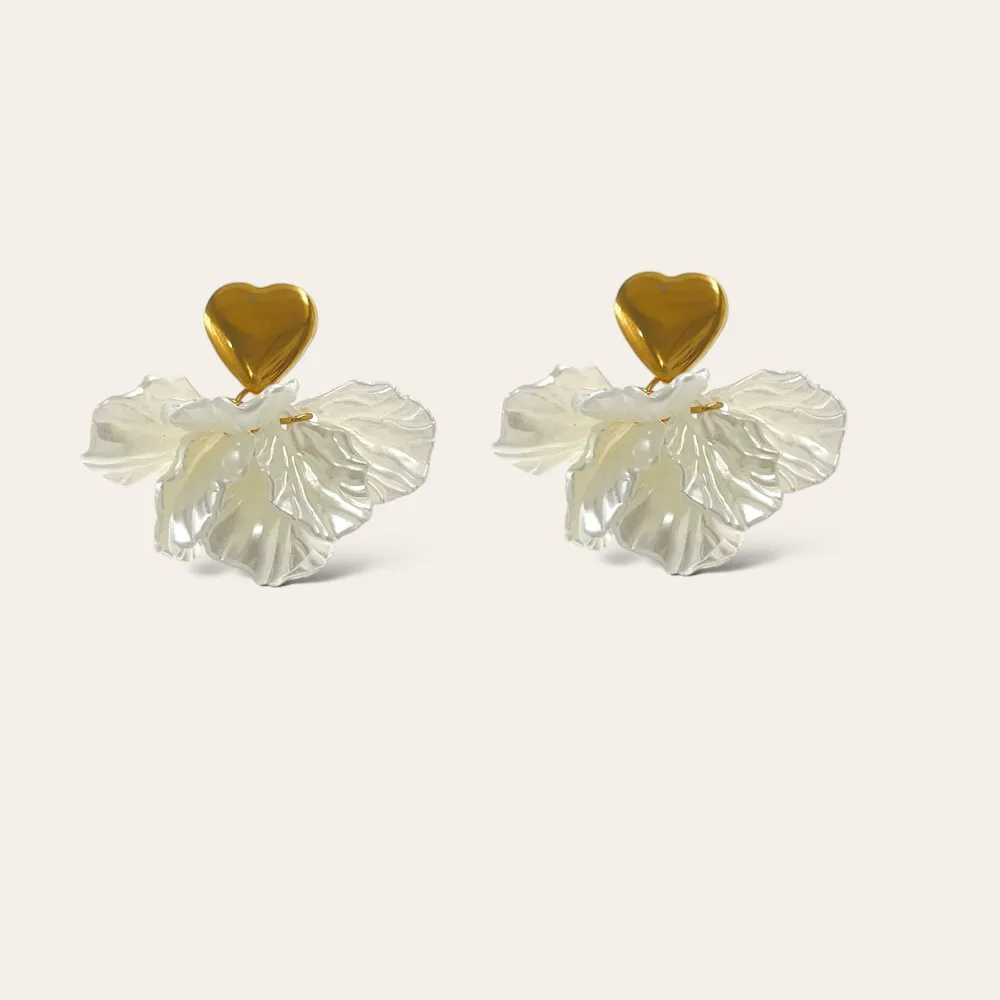 Cuore Petali-Orecchini in Acciaio - OAP-760-09