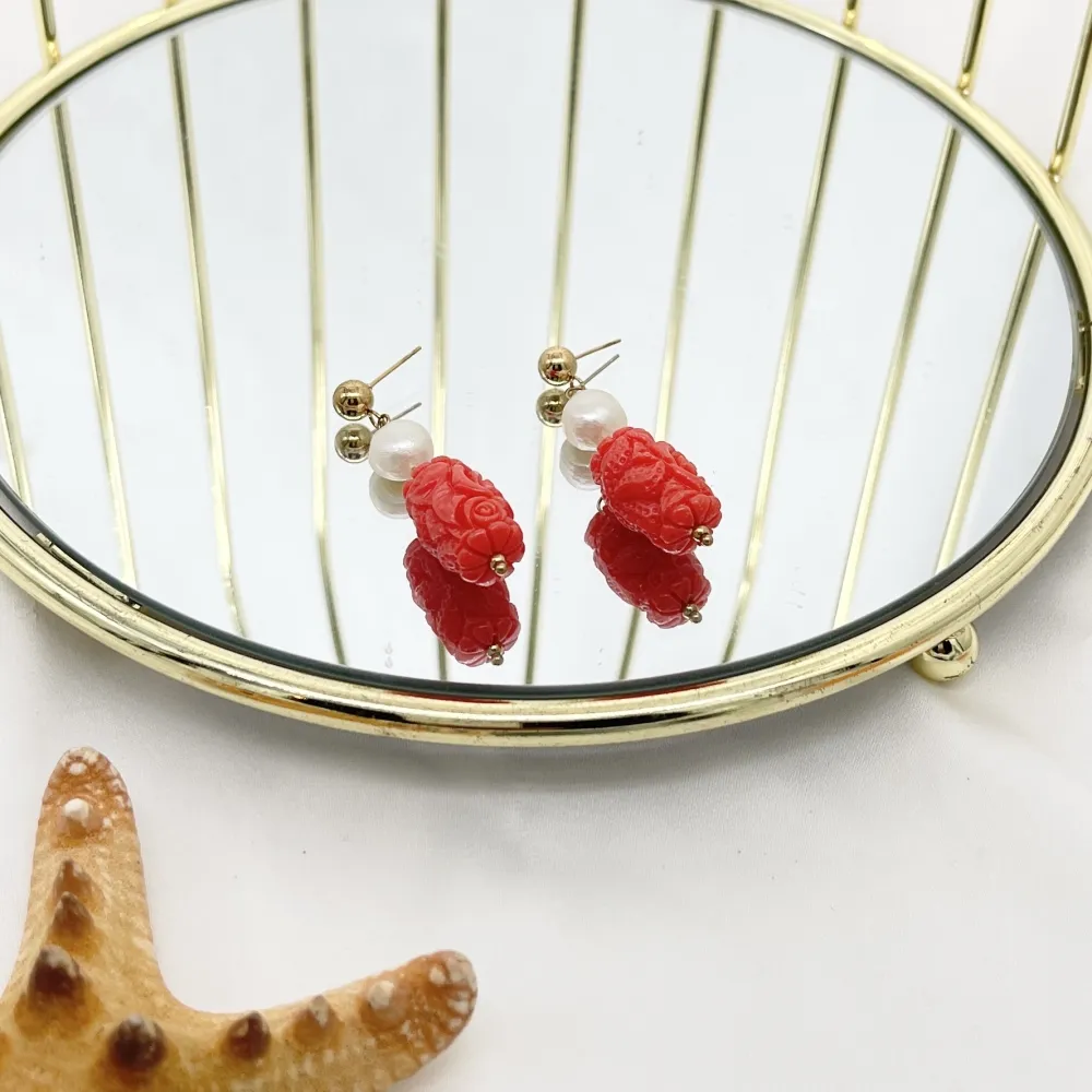 Ovale Fiore-Orecchini in Acciaio - OAP-765-16