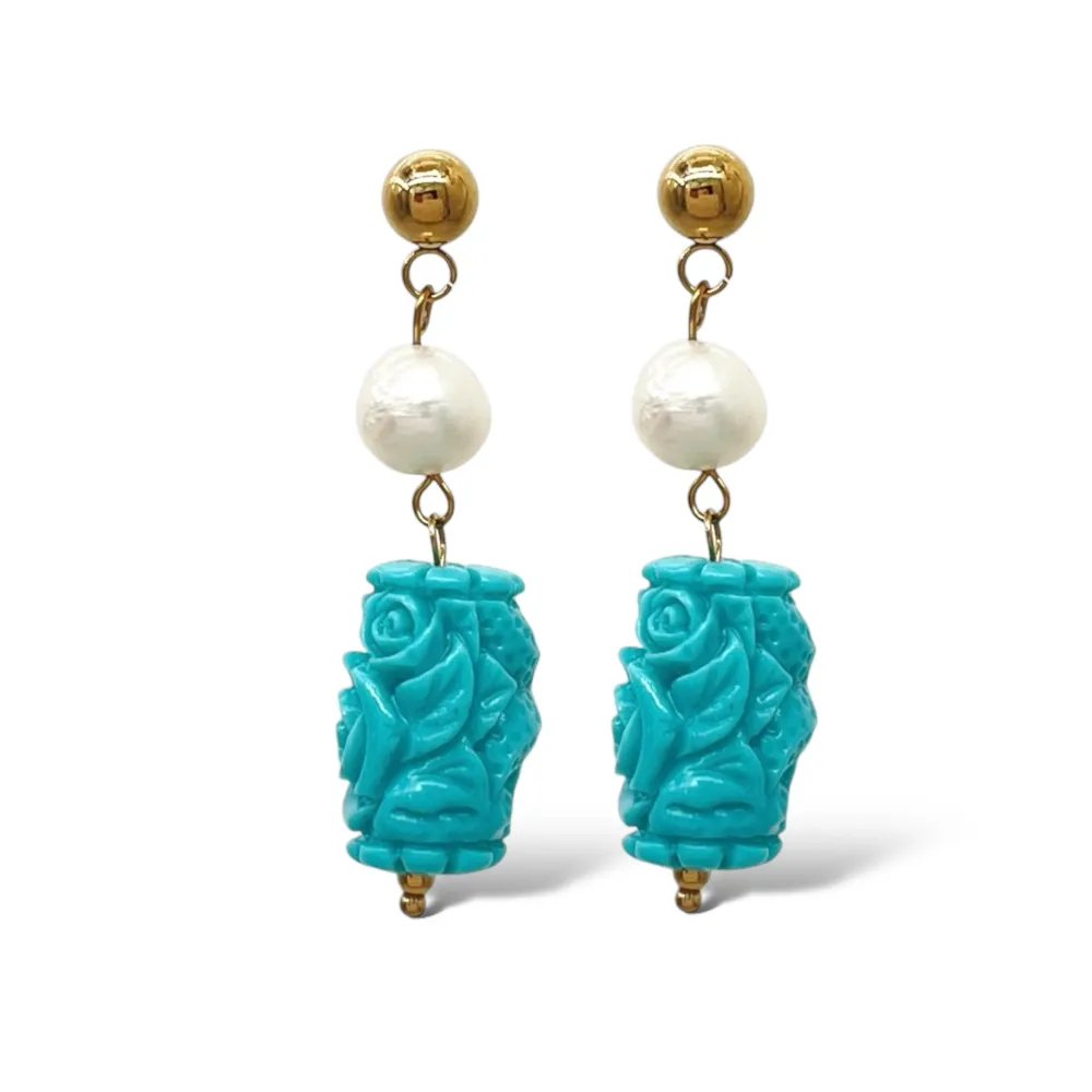 Ovale Fiore-Orecchini in Acciaio - OAP-765-16