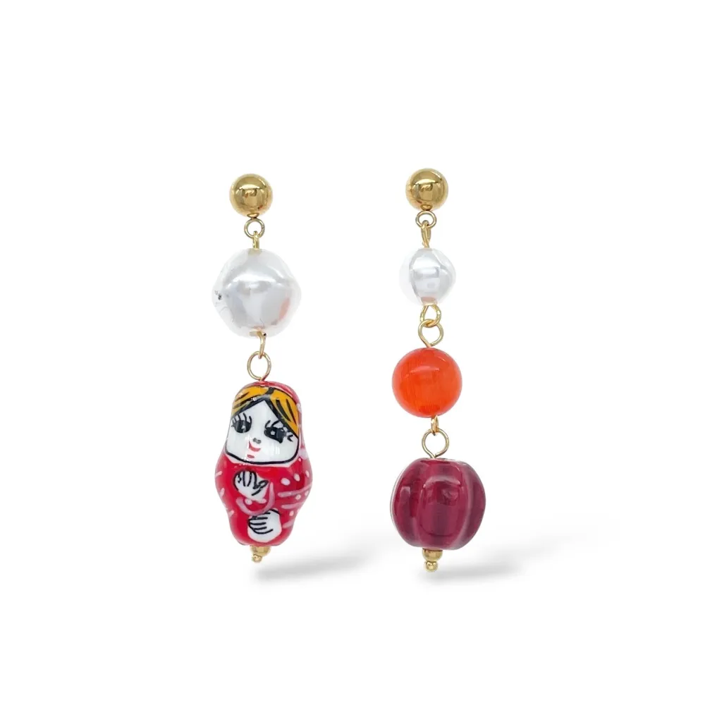 Matrioska  -Orecchini in Acciaio - OAP-765-89