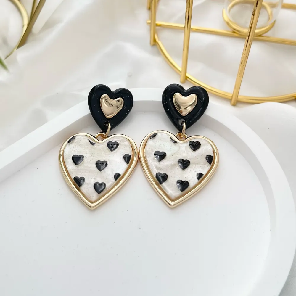 Cuore-Orecchini Moda in Resina - OMM-14876-B