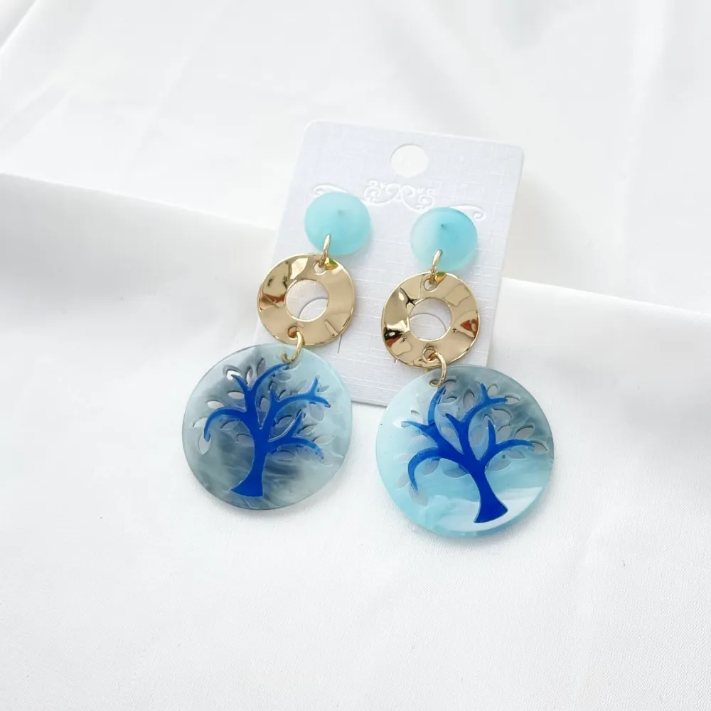 Albero della Vita-Orecchini in Resina - OMM-15419
