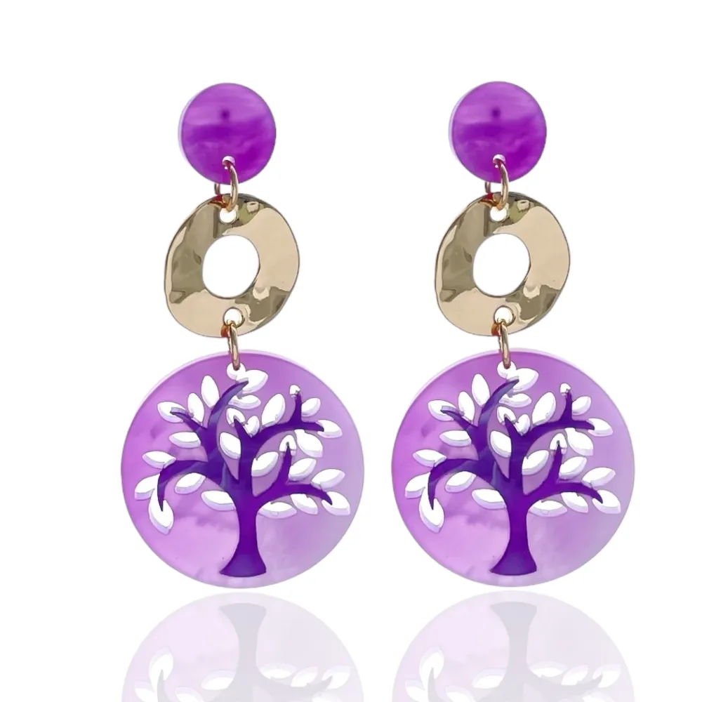 Albero della Vita-Orecchini in Resina - OMM-15419