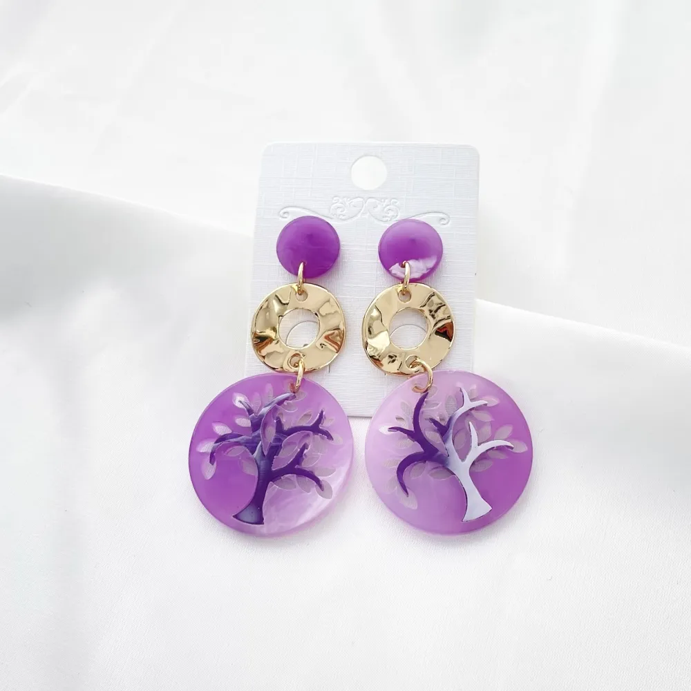 Albero della Vita-Orecchini in Resina - OMM-15419