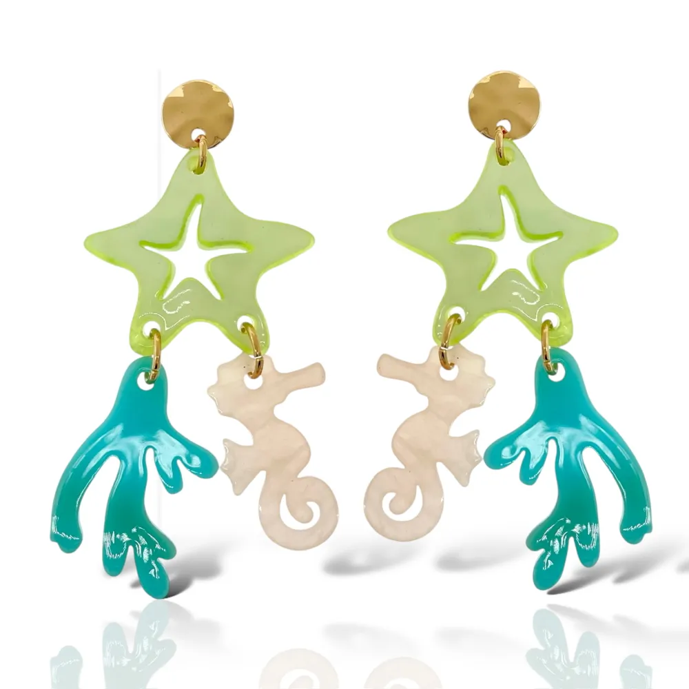 Stella Marina Conchiglia-Orecchini Moda - OMM-15549