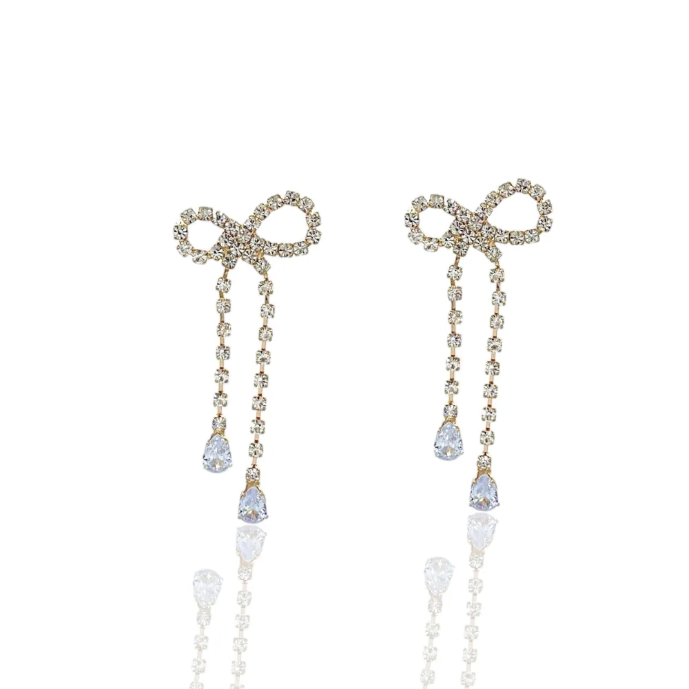 Fiocco con Strass-Orecchini in Rame - OMM-159-23991