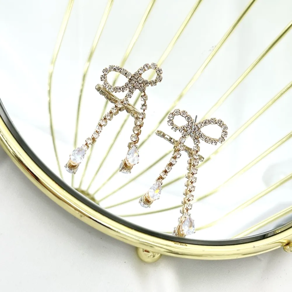 Fiocco con Strass-Orecchini in Rame - OMM-159-23991