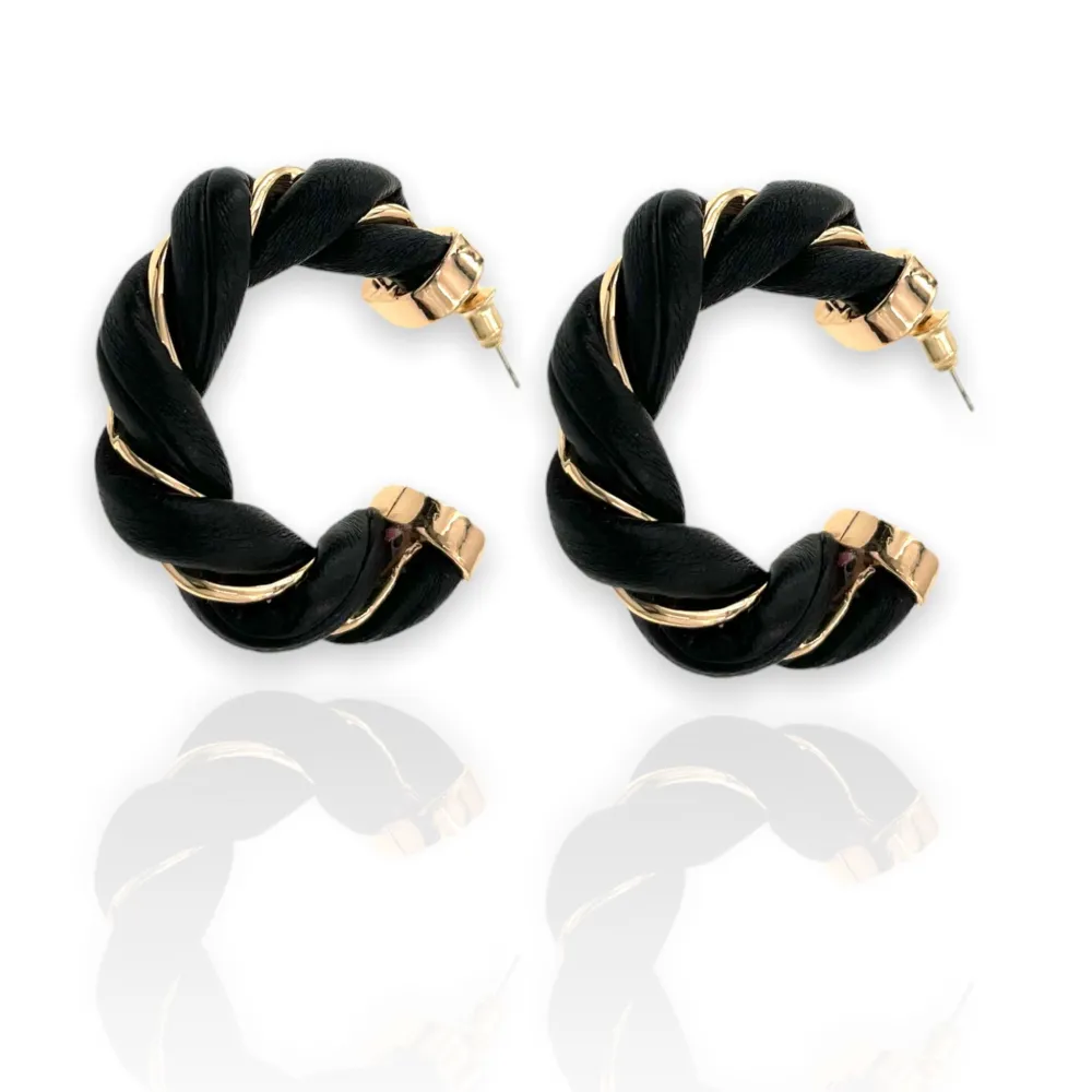 Cerchio Intrecciato-Orecchini Moda - OMM-183-22