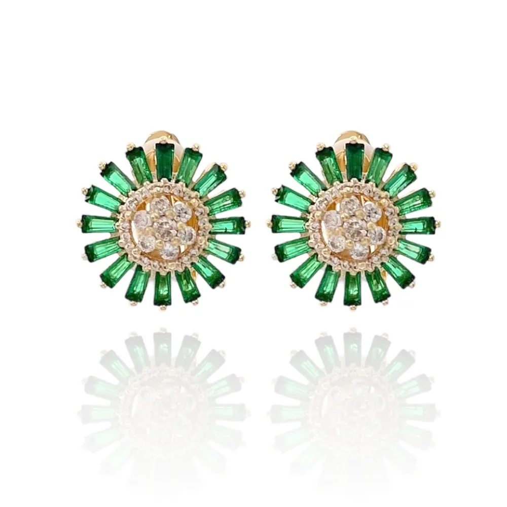 Fiore con Zirconi-Orecchini a Lobo con Zirconia - OMZ-109-L01