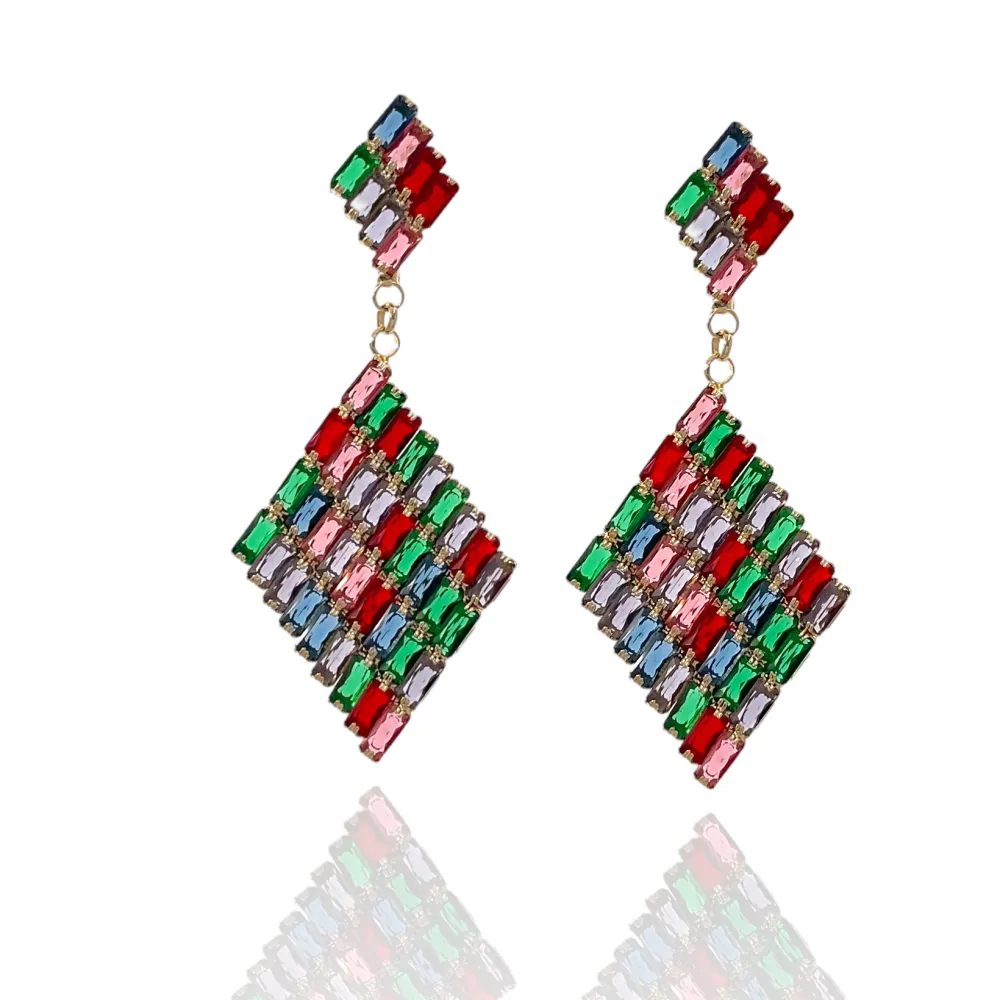 Rombo Pendente-Orecchini con Zirconia - OMZ-416-L27