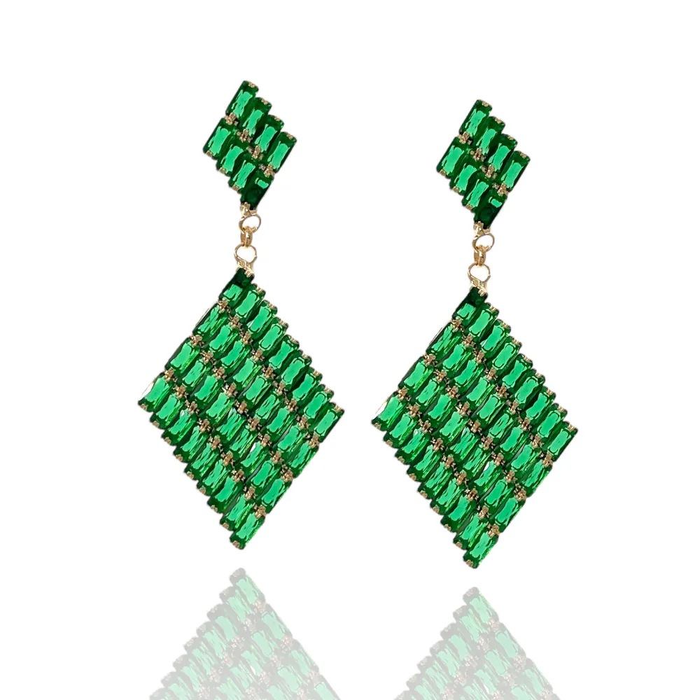 Rombo Pendente-Orecchini con Zirconia - OMZ-416-L27