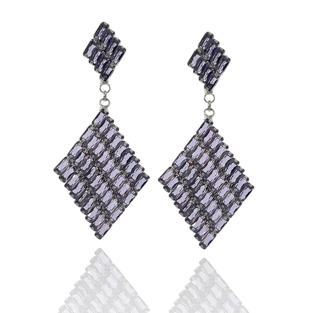 Rombo Pendente-Orecchini con Zirconia - OMZ-416-L27