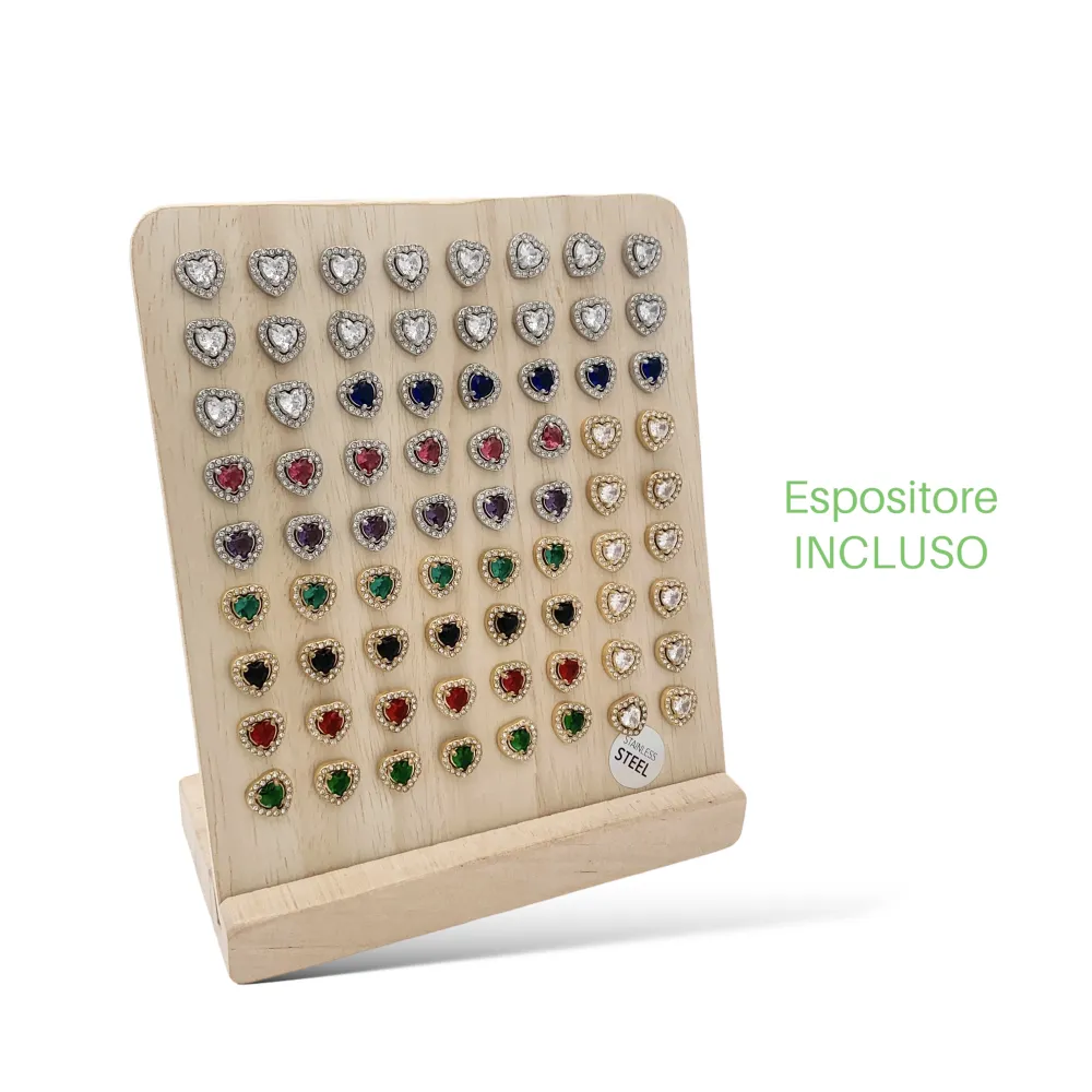 Punto Luce a Cuore-36Paia Orecchini a Lobo in Acciaio - OPA-103-AA1517E