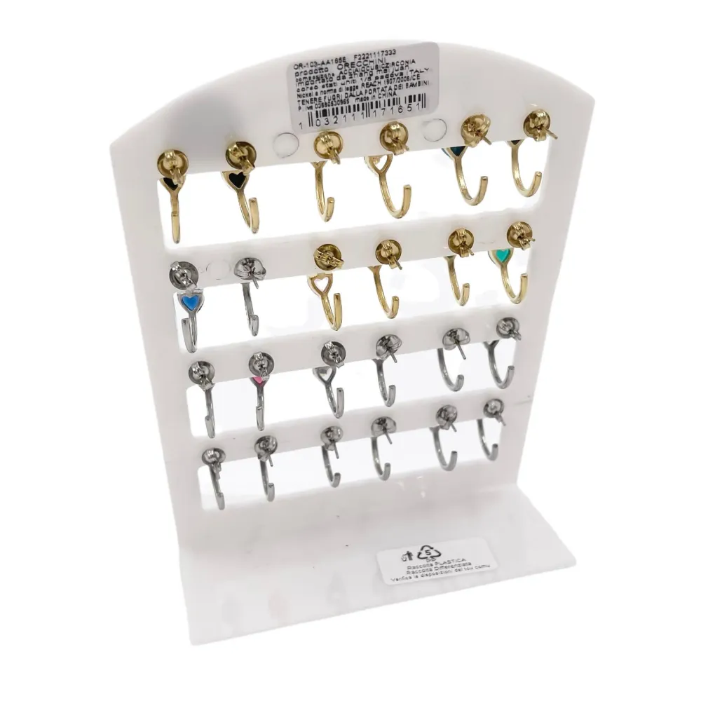 Cuore-12 Paia Orecchini in Acciaio - OPA-103-AA165E