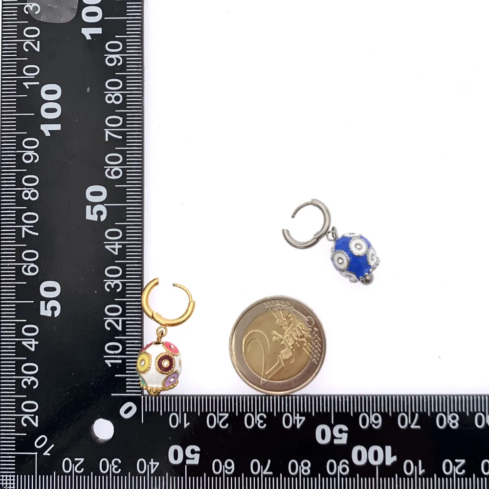 Campanello Smaltato-12Paia Orecchini in Acciaio - OPA-103-AA1732E