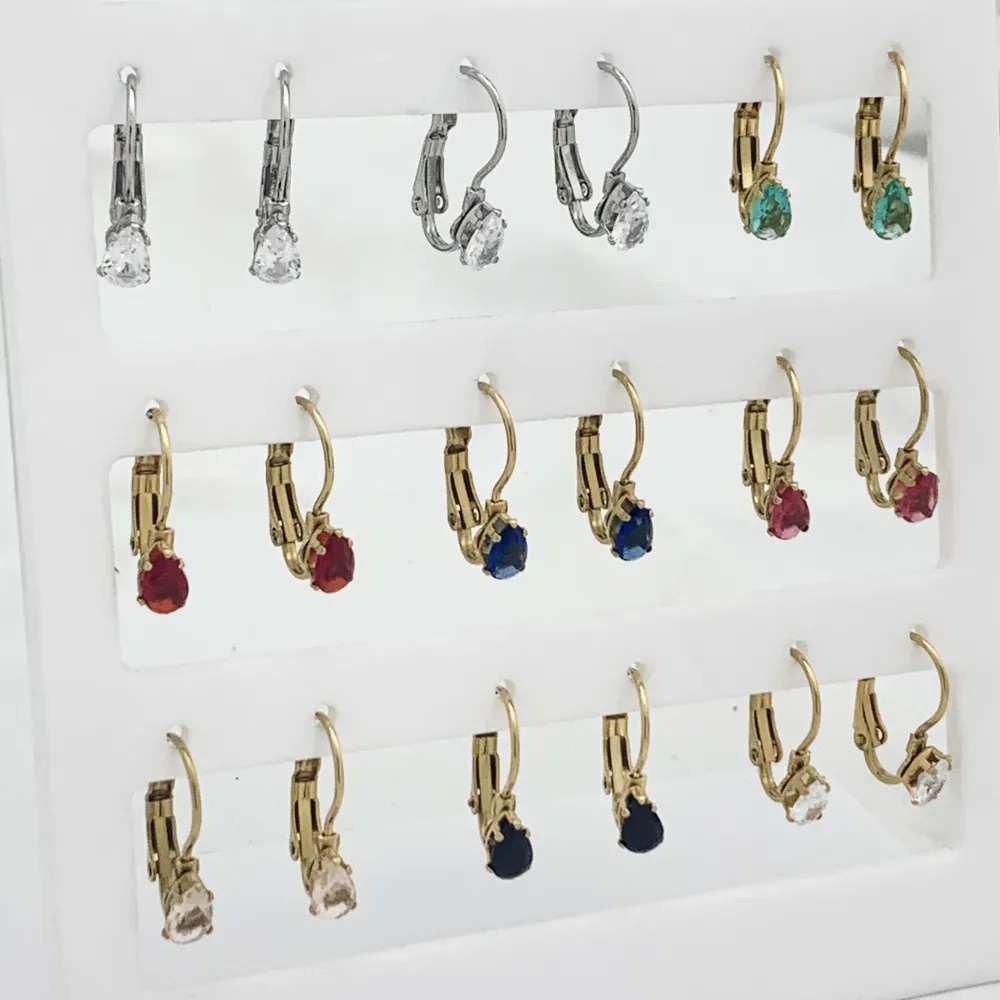 Punto Luce Goccia Colorata-12Paia Orecchini a Monachella in Acciaio - OPA-103-AA2559E