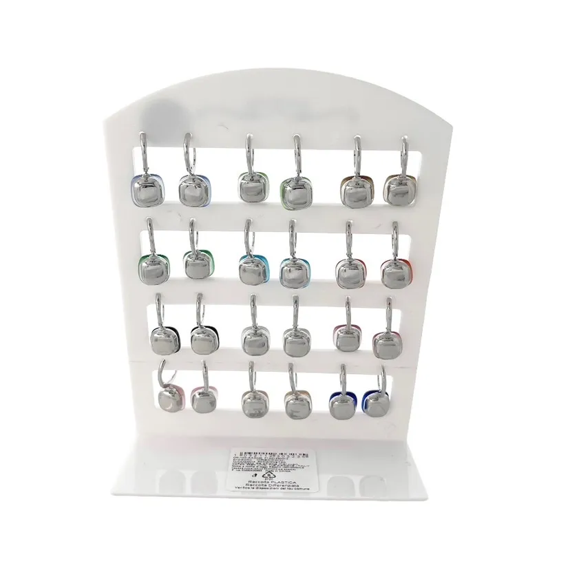 Pietra Luna Quadrata-12 Paia Orecchini in Acciaio con Monachell - OPA103-AA323E