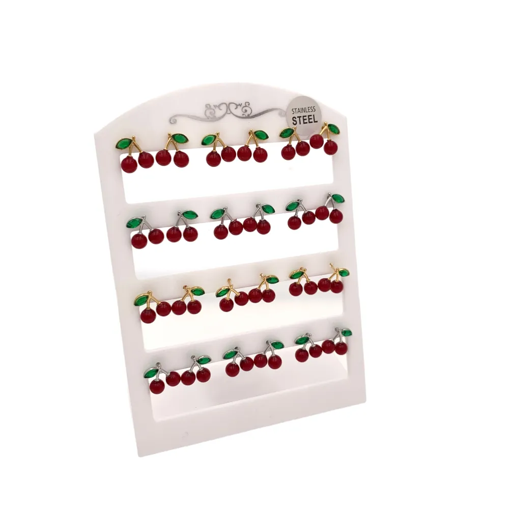 Ciliegia-12Paia Orecchini in Acciaio - OPA-103-AA4531E