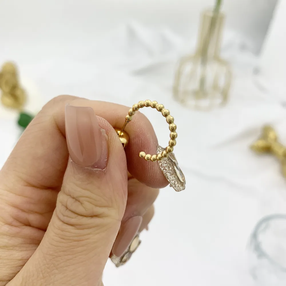 Cerchio Scalare Pallina 8-10-12-14mm-12Paia Orecchini in Acciaio - OPA-103-AA696E 8-10-12-14mm